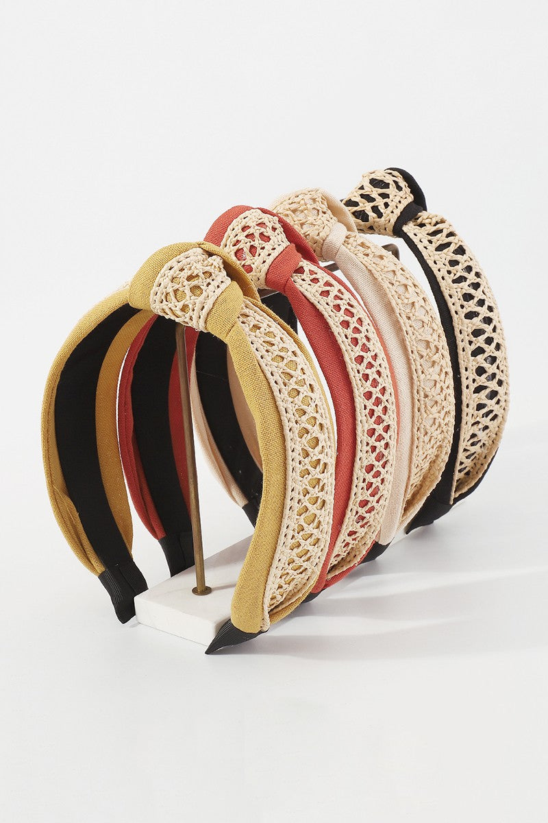 Raffia Top Knot Headband