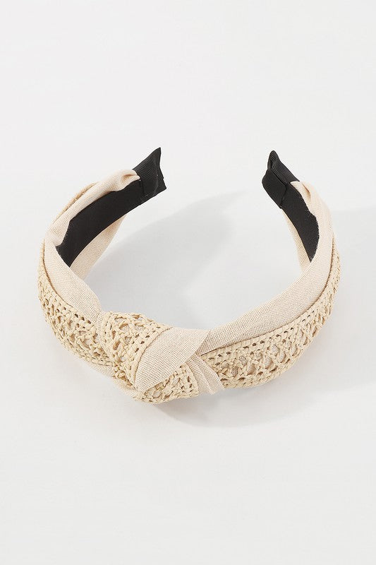 Raffia Top Knot Headband