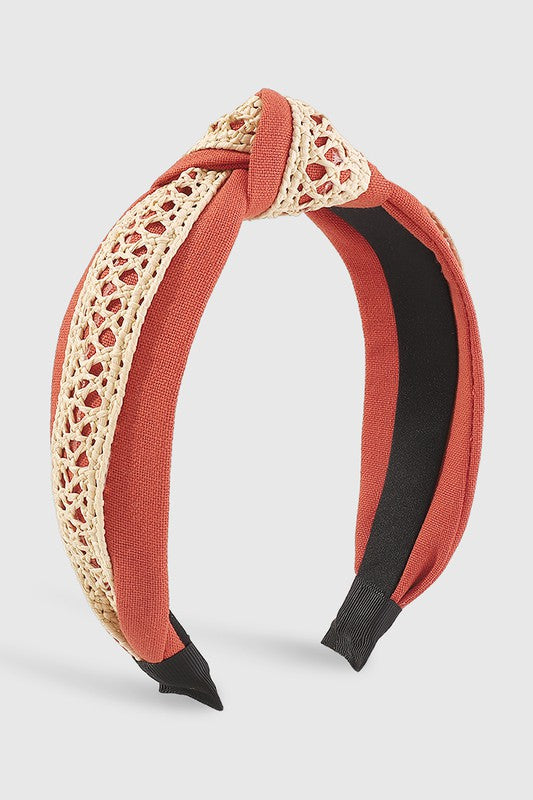 Raffia Top Knot Headband
