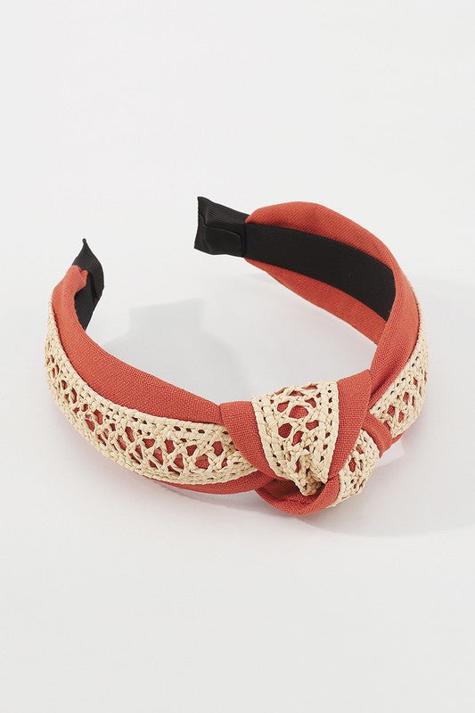 Raffia Top Knot Headband