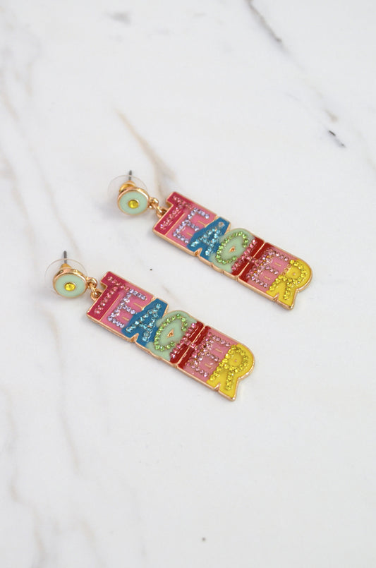 Pave Teacher Earrings