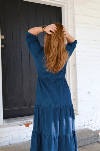 Della Denim Midi Dress - Boutique EllaPar