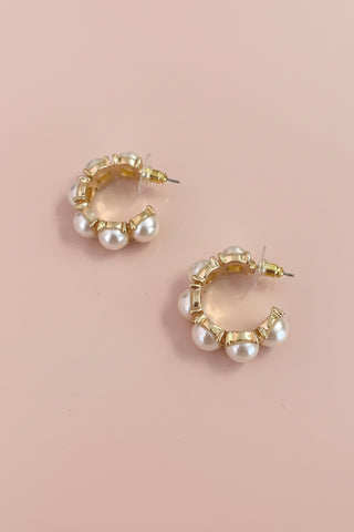 Regal Pearl Hoops