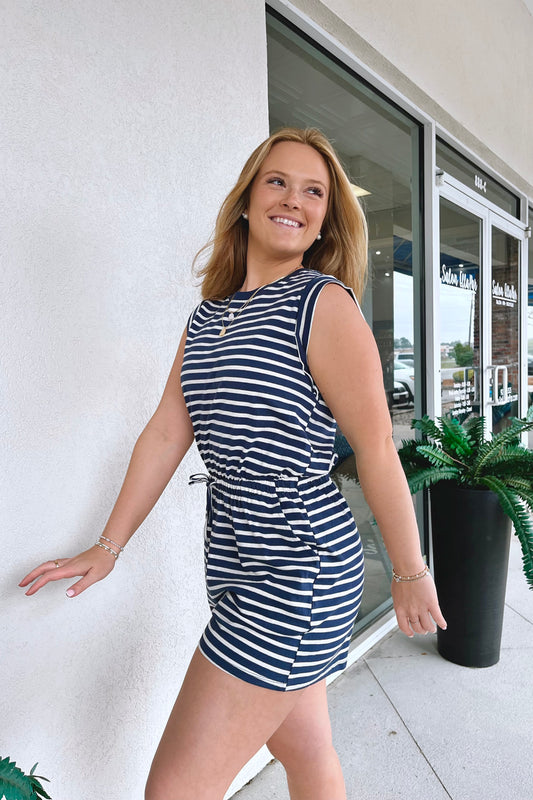 Marina Stripe Romper - Boutique EllaPar