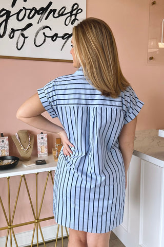 Sandy Striped Shift Dress - Boutique EllaPar