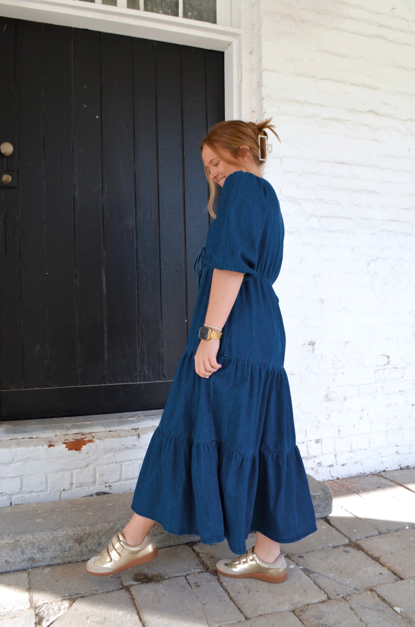 Della Denim Midi Dress