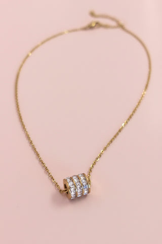 18K SS Barrel Necklace