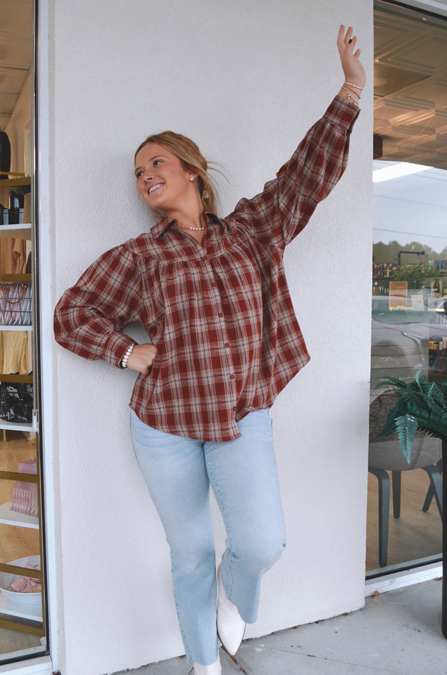 Scarlett Plaid Button-Up