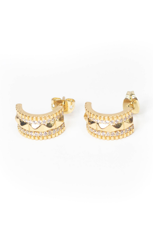 14K Pave Earrings