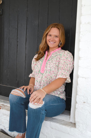 Ginny Smocked Sleeve Top - Boutique EllaPar