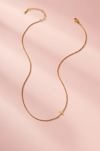 18K SS Cross Necklace