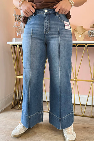 Pintuck Mid-Rise Jean