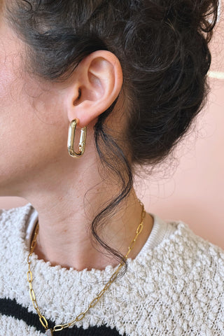 18K Oval Hoops - Boutique EllaPar