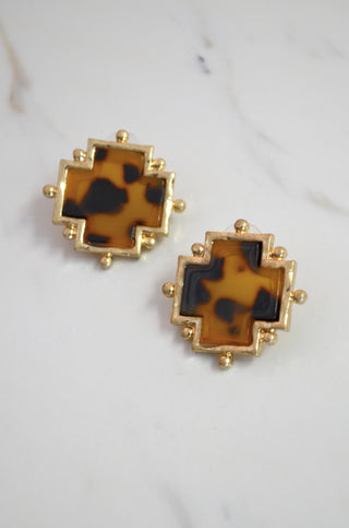 Tortoise Era Earrings - Boutique EllaPar