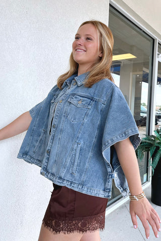 Daliah Denim Poncho