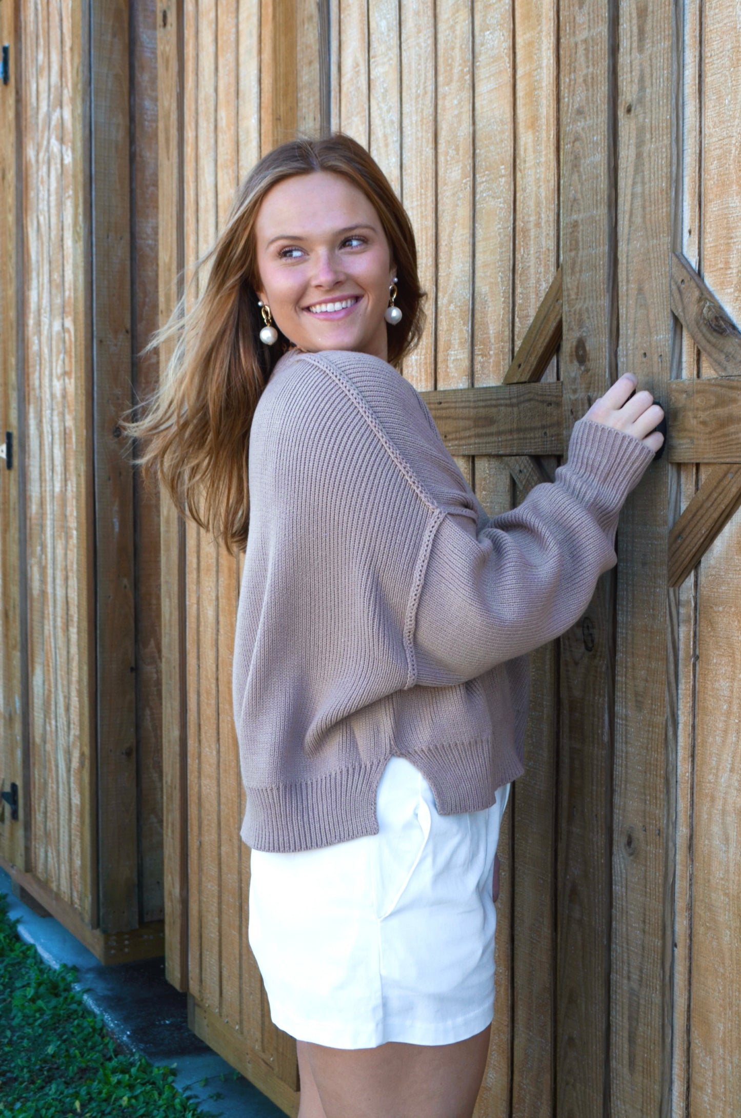 Latte Cropped Sweater