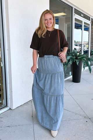 Darcy Tiered Denim Skirt