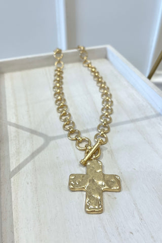 Cross Toggle Necklace - Boutique EllaPar