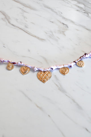 Lottie Heart Charm Scarf - Boutique EllaPar