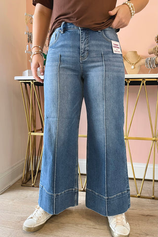 Pintuck Mid-Rise Jean
