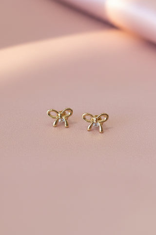 18K Baby Bow Studs - Boutique EllaPar