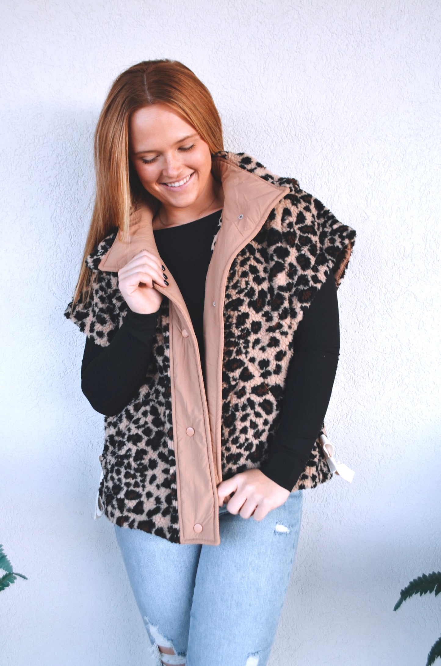 Londyn Leopard Sherpa Vest