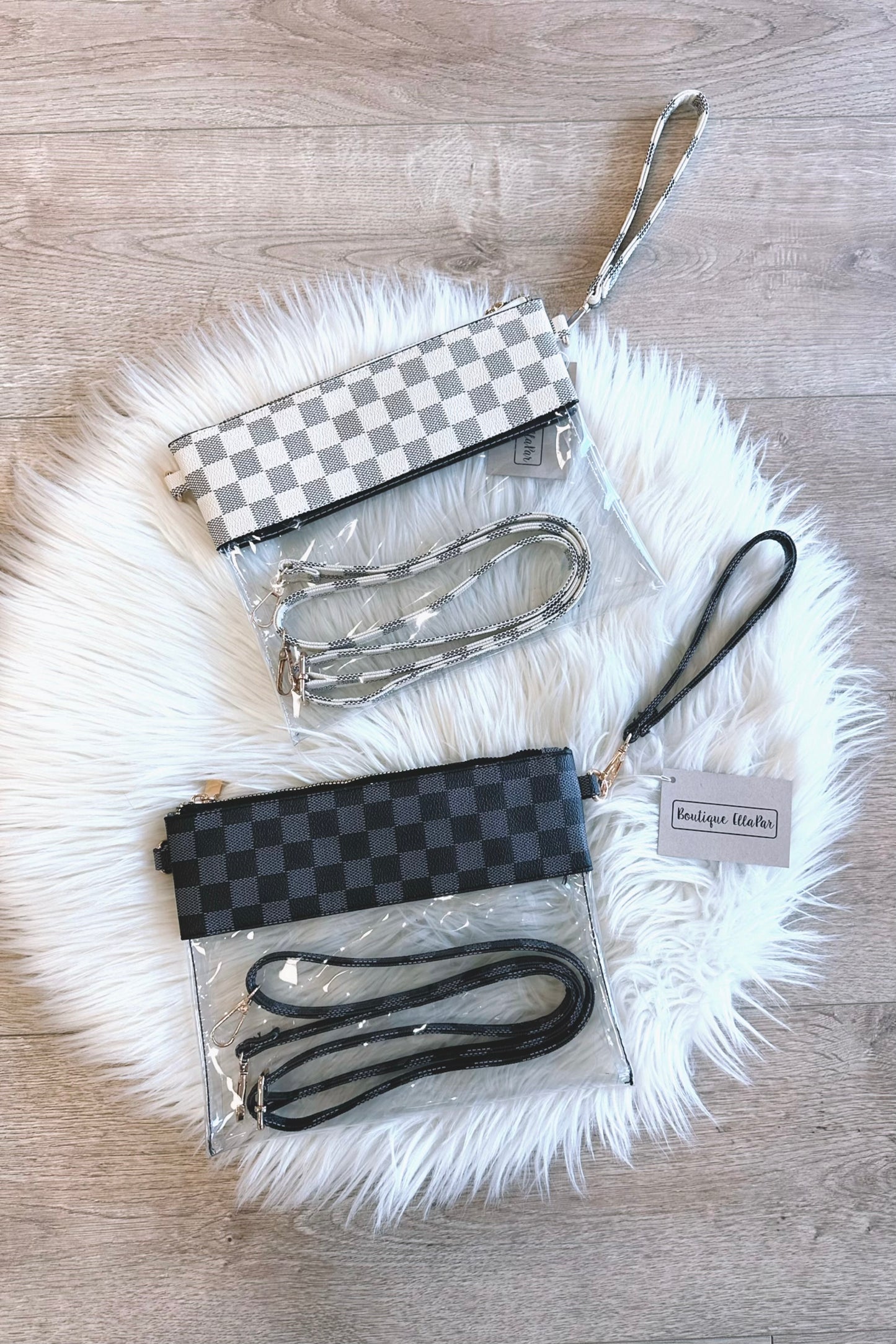 Clear Checker Crossbody
