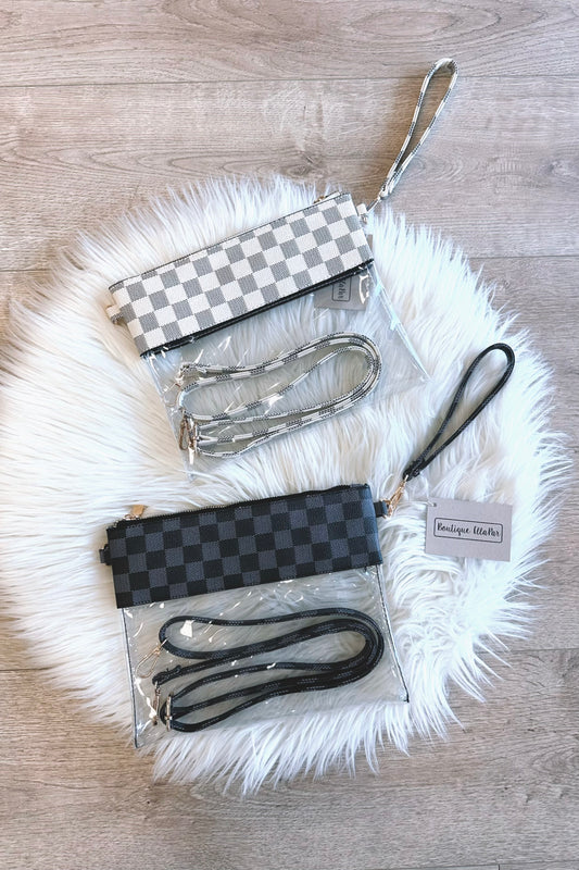 Clear Checker Crossbody