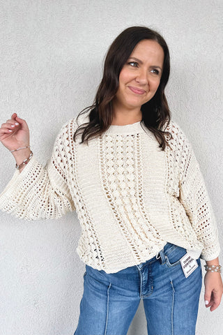 Priscilla Pointelle Sweater