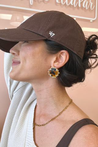 Tortoise Era Earrings - Boutique EllaPar