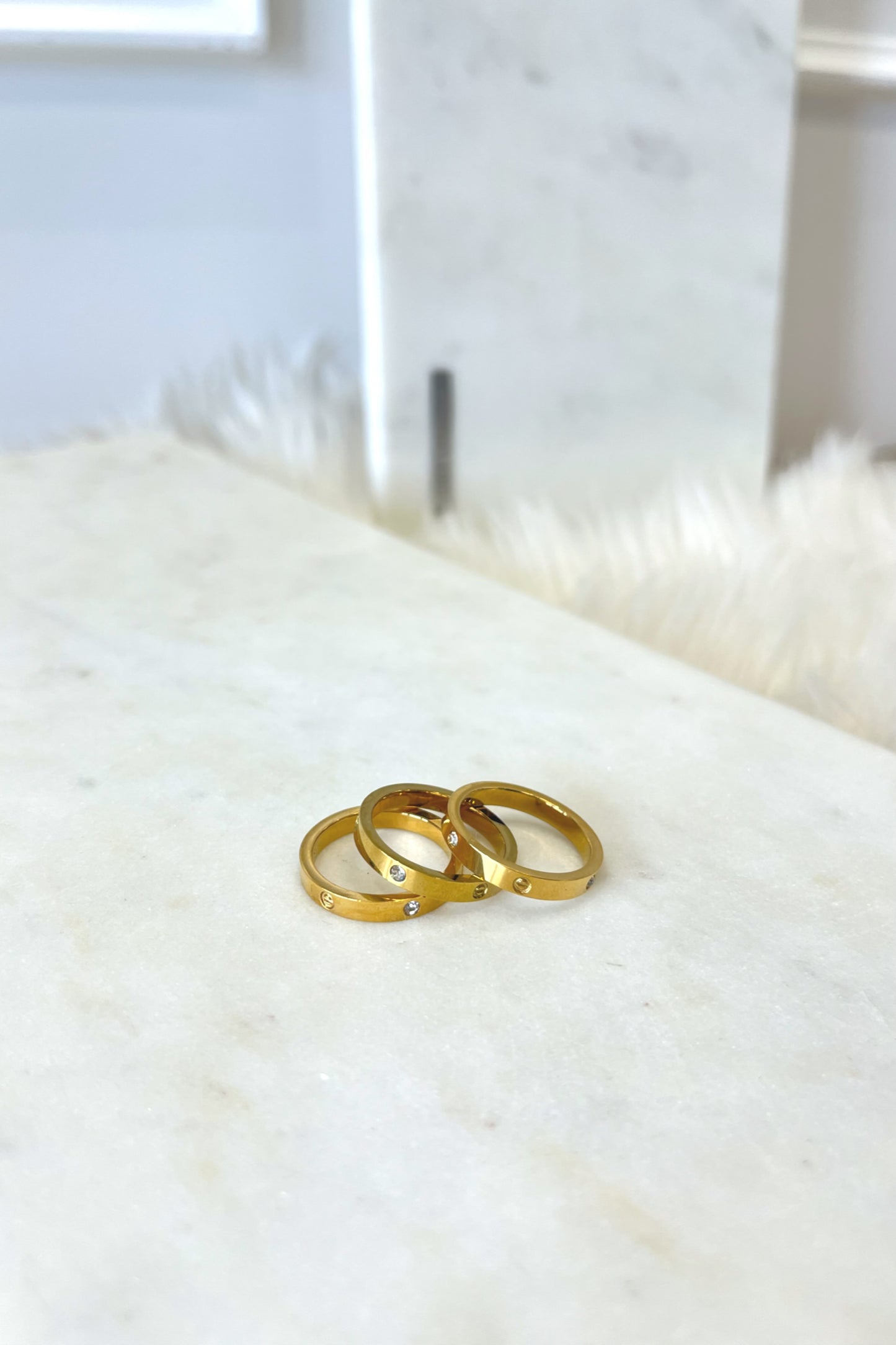 SS Pave Ring Set - Boutique EllaPar
