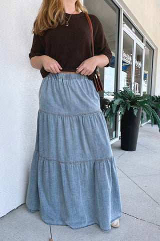 Darcy Tiered Denim Skirt