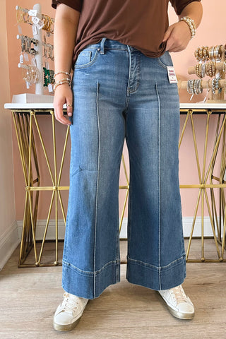 Pintuck Mid-Rise Jean