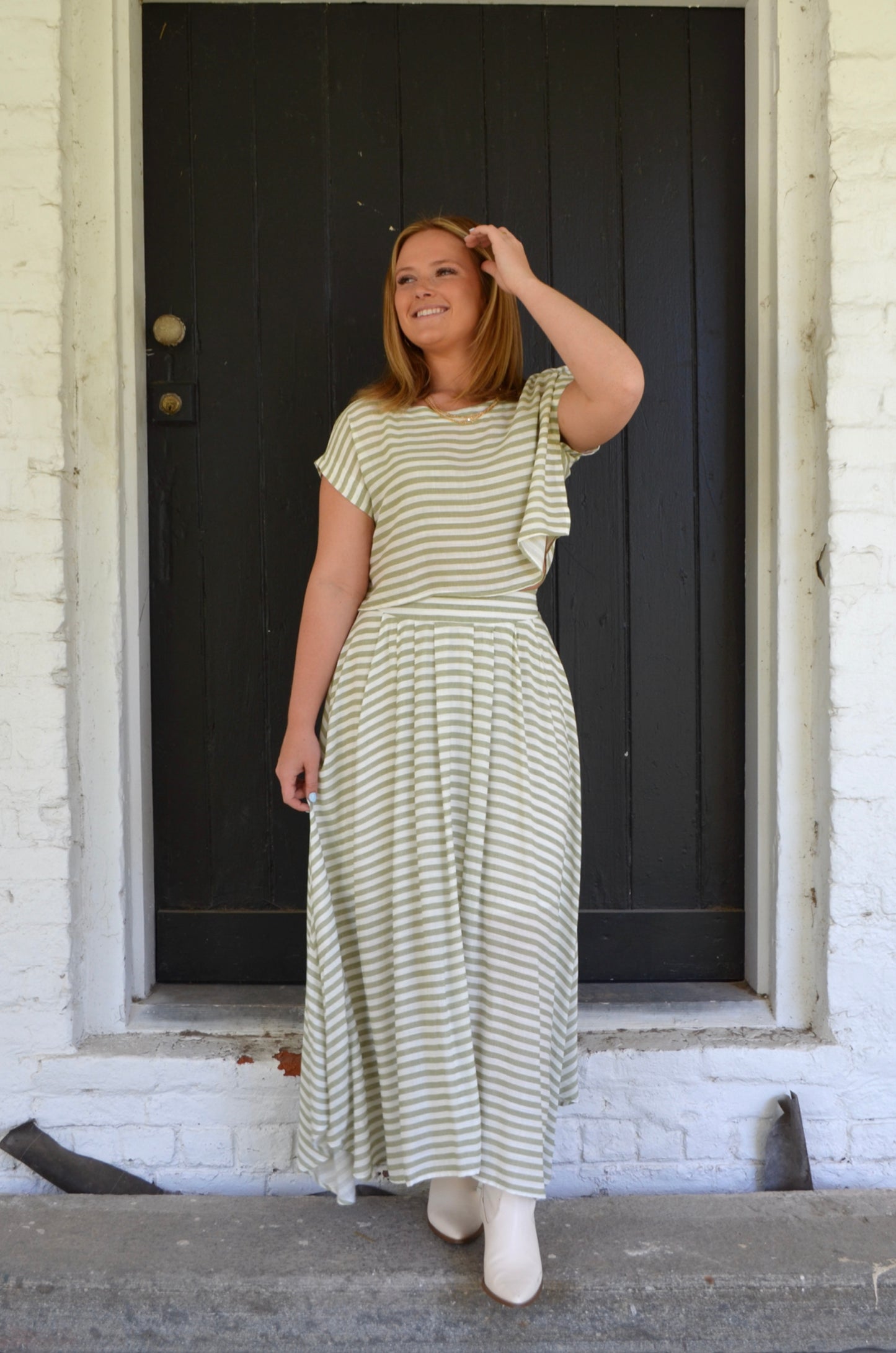 Sawyer Striped Crop Top - Boutique EllaPar