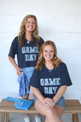 Lace Game Day Top - Boutique EllaPar