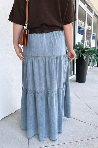 Darcy Tiered Denim Skirt