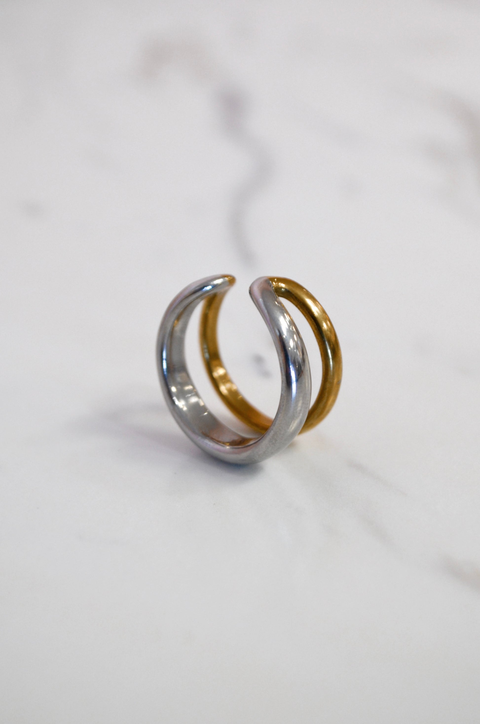 SS 2-Tone Ring - Boutique EllaPar