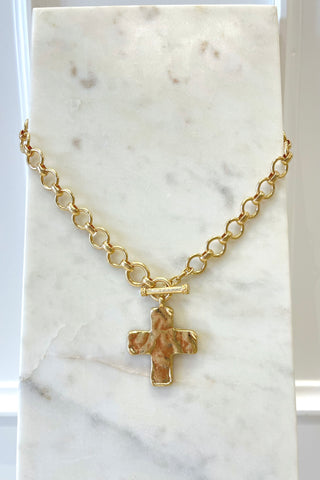 Cross Toggle Necklace - Boutique EllaPar