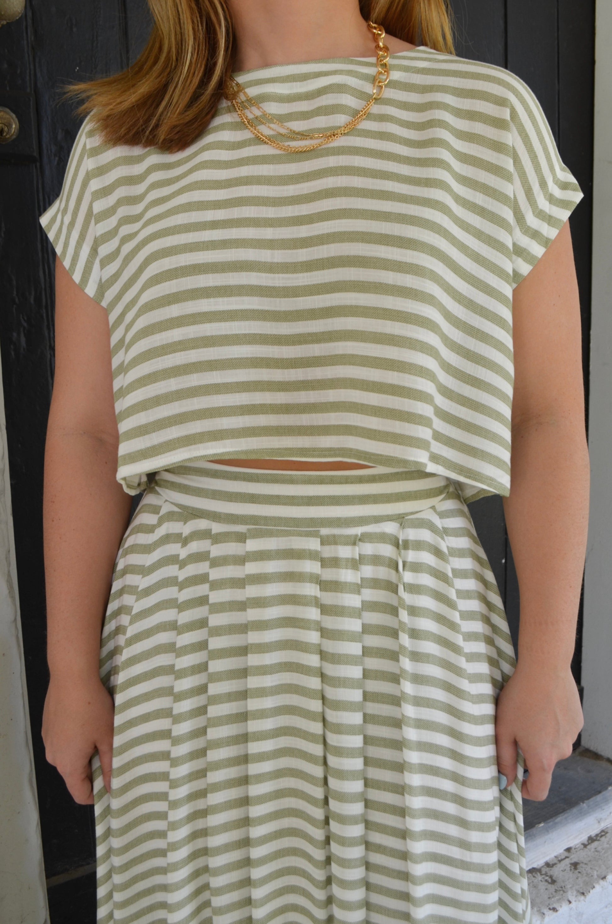 Sawyer Striped Crop Top - Boutique EllaPar