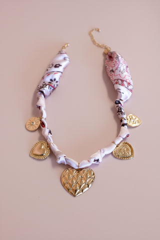 Lottie Heart Charm Scarf - Boutique EllaPar