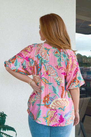 Coraline Half Button-Down Top - Boutique EllaPar