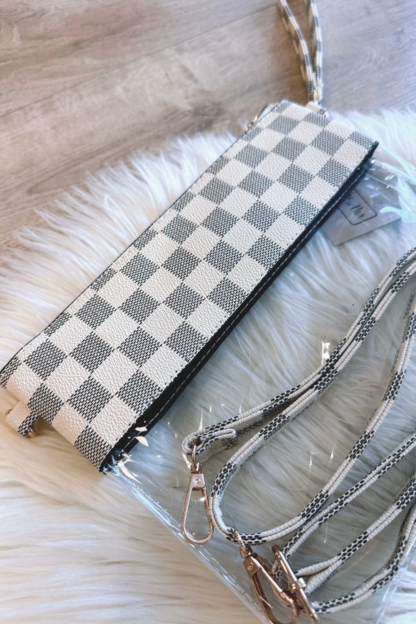 Clear Checker Crossbody