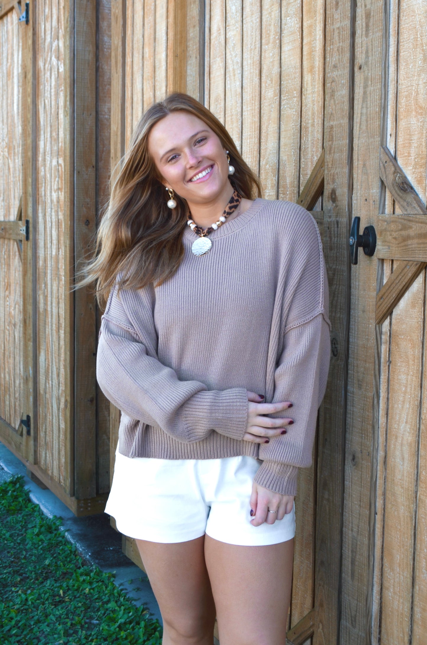Latte Cropped Sweater