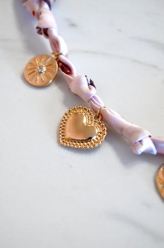 Lottie Heart Charm Scarf - Boutique EllaPar