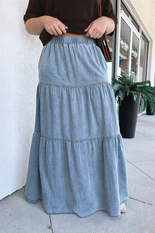Darcy Tiered Denim Skirt
