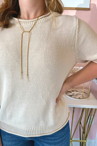 Mia Half-Sleeve Knit Top