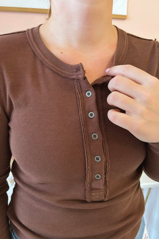 Pigment Dye Henley Top