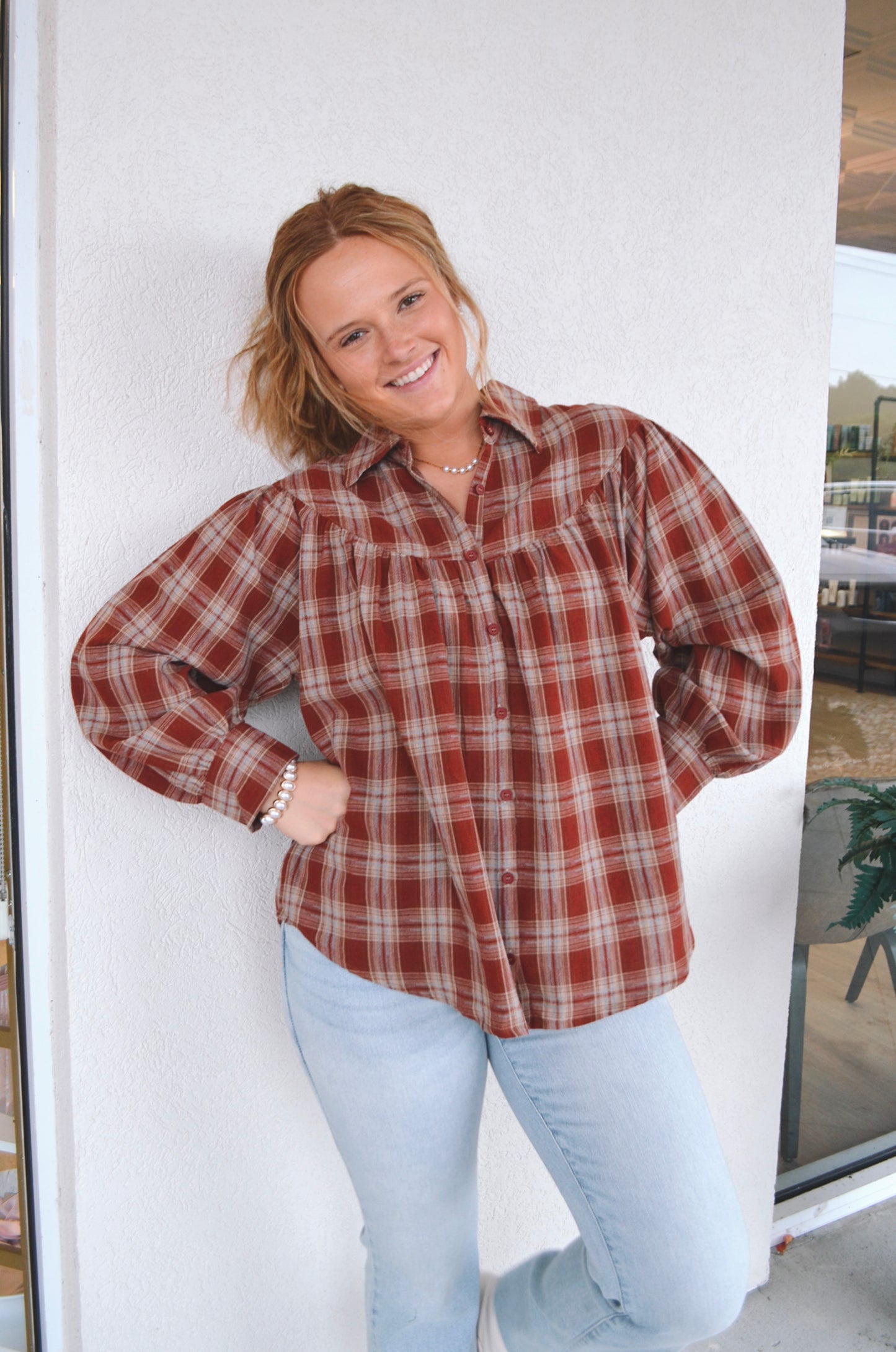 Scarlett Plaid Button-Up