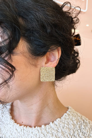 Hammered Square Earrings