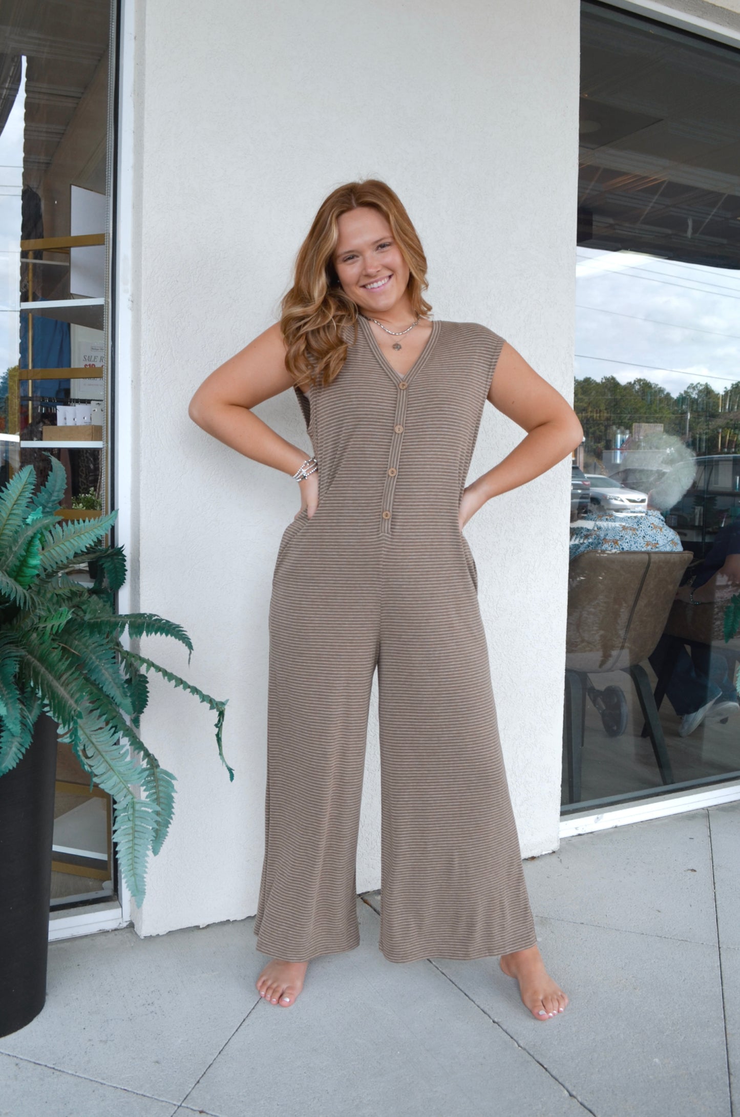 Sawyer Striped Jumpsuit